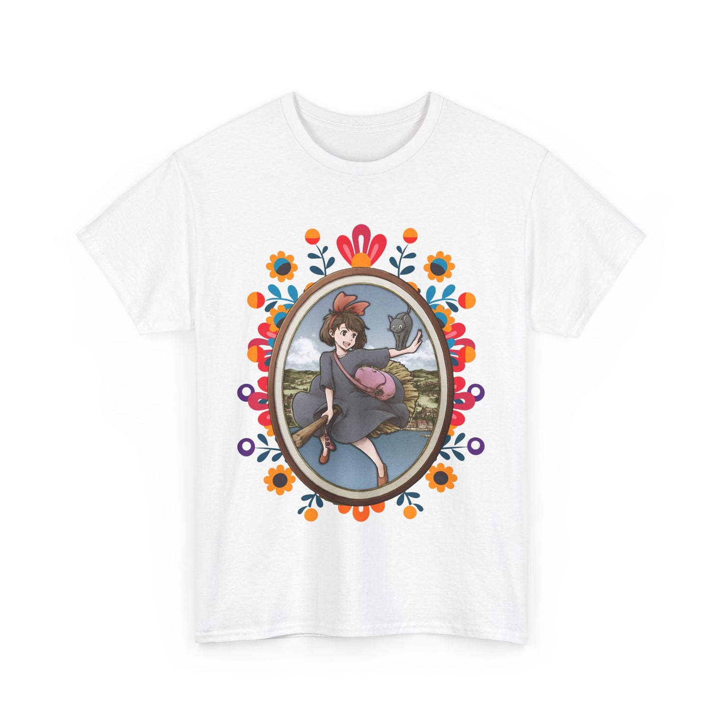 Kiki's Delivery Service Art T-Shirt 100% Cotton Studio Ghibli Anime Tee