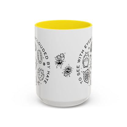 Universe Ghibli Accent Mug – Color Handle Anime Coffee Cup – 11oz & 15oz Studio Ghibli Ceramic Mug Gift