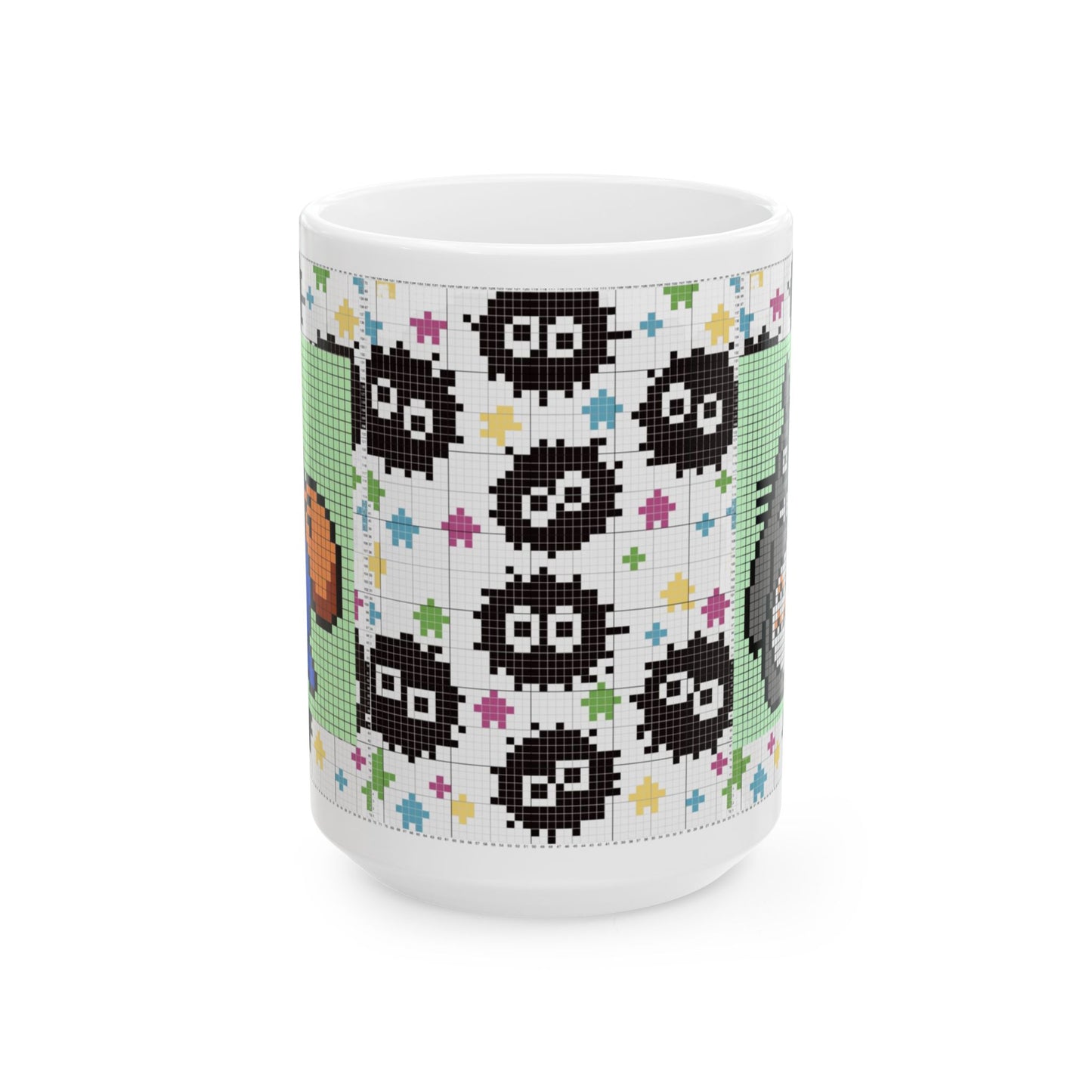 My Neighbor Totoro Pixel Mug – Studio Ghibli Retro Anime Cup 11oz & 15oz – Cute Pixel Art Coffee Gift