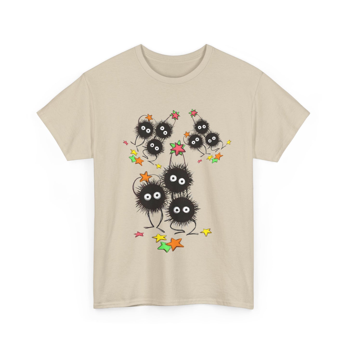 Soot Sprites Fantasy T-Shirt – 100% Cotton Studio Ghibli-Inspired Anime Tee for Fans