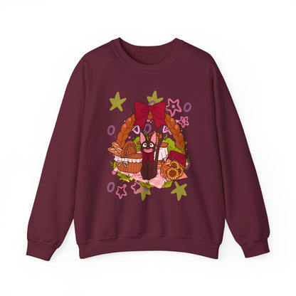 Jiji Cat Gift Sweatshirt – 100% Cotton Studio Ghibli Inspired Cozy Anime Pullover