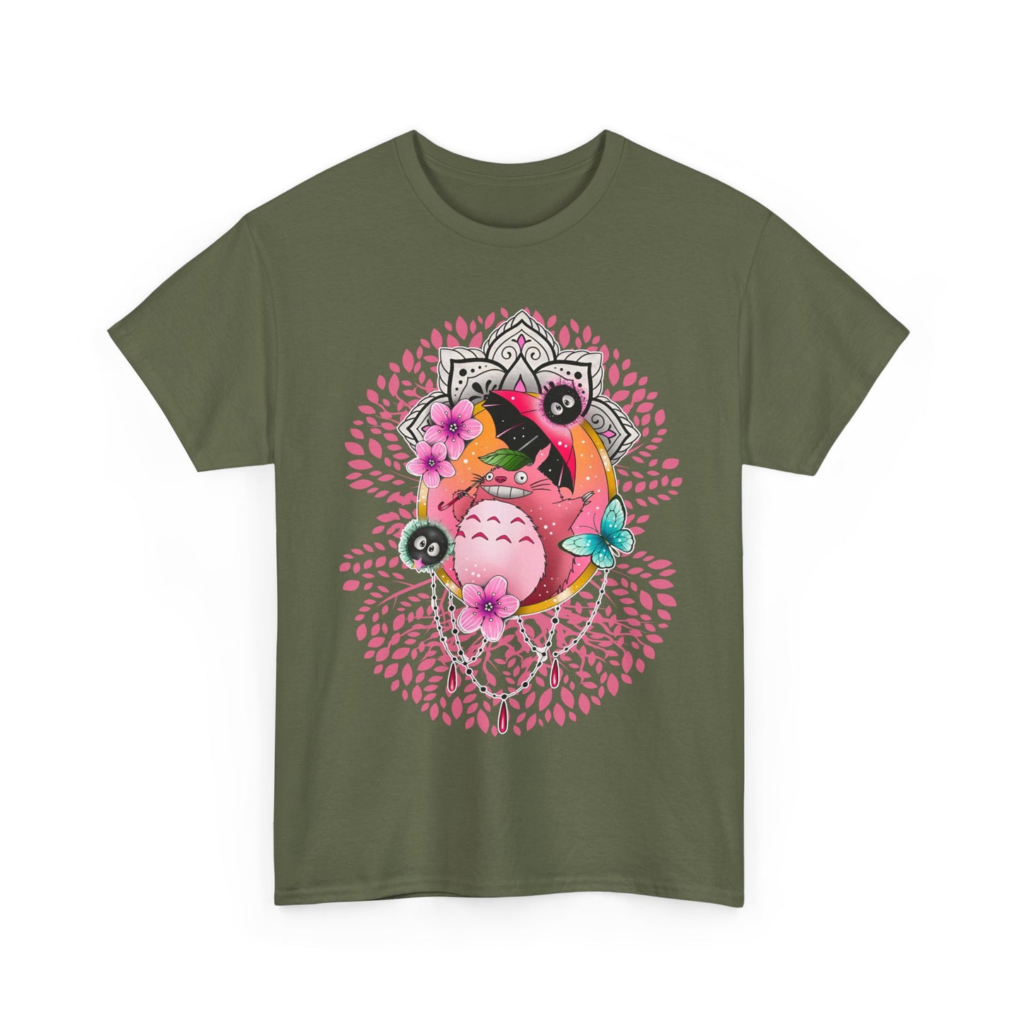 Totoro Pink Art T-Shirt | 100% Cotton Studio Ghibli Anime Tee