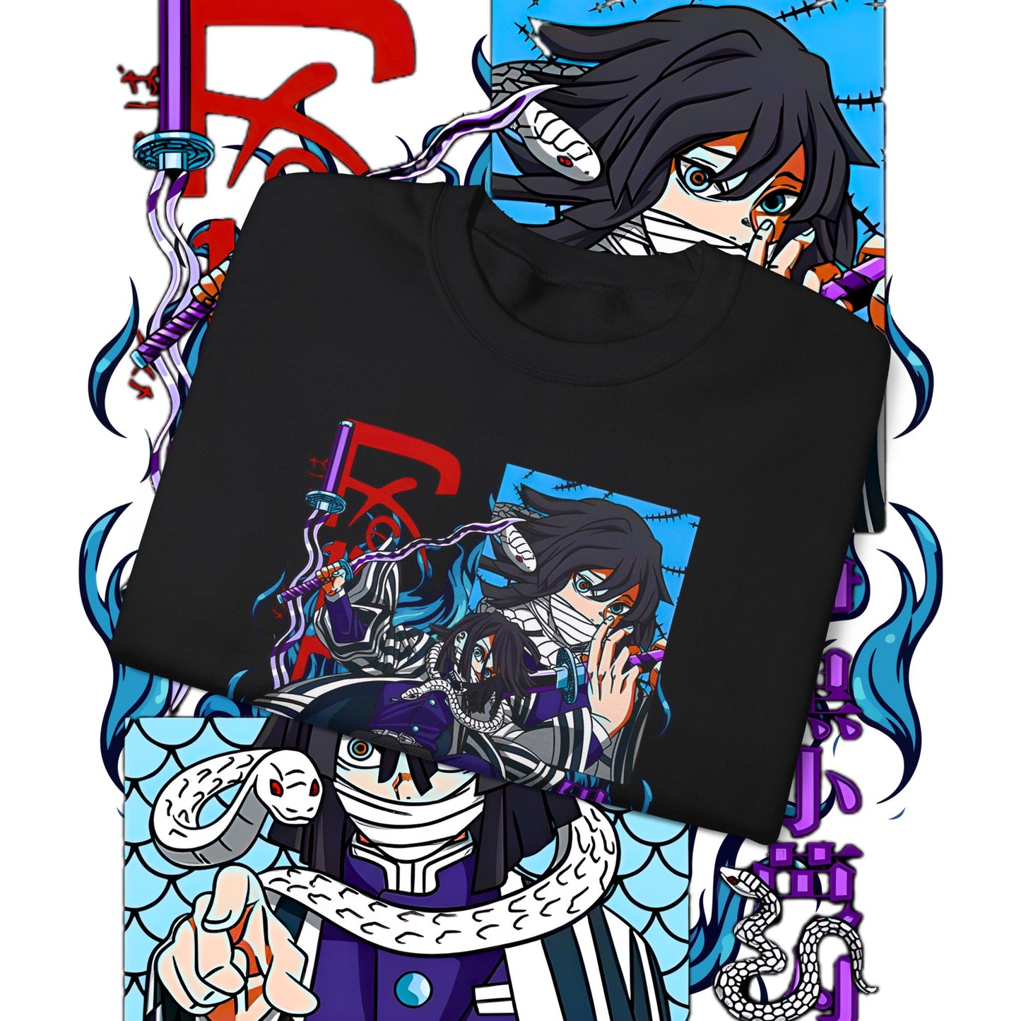 Iguro Obanai Serpent Hashira Sweatshirt | Demon Slayer Anime | 100% Cotton Pullover