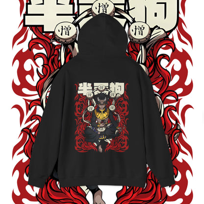 Hantengu Moon Demon Slayer Back Print Hoodie 100% Cotton