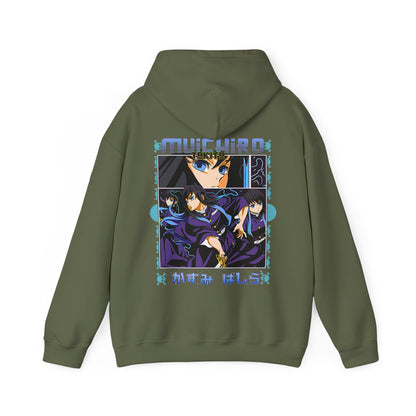Muichiro Tokito Demon Slayer Back Print Hoodie – 100% Cotton Anime Hoodie for Mist Hashira Fans