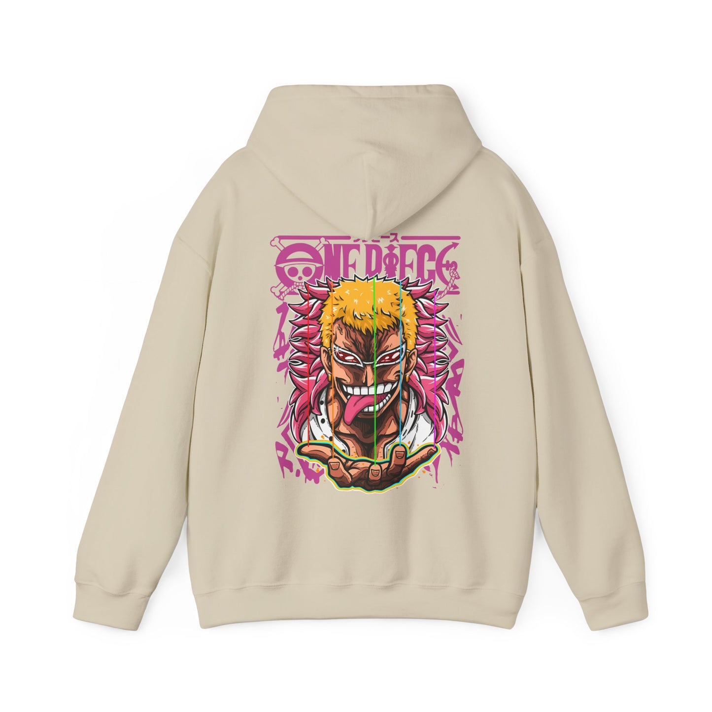 Donquixote Doflamingo Back Print Hoodie – One Piece Anime Sweatshirt – 100% Cotton