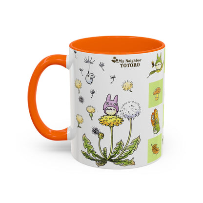 Totoro Green Accent Mug – Studio Ghibli Color Handle Coffee Cup – 11oz & 15oz Ceramic Gift for Anime Fans