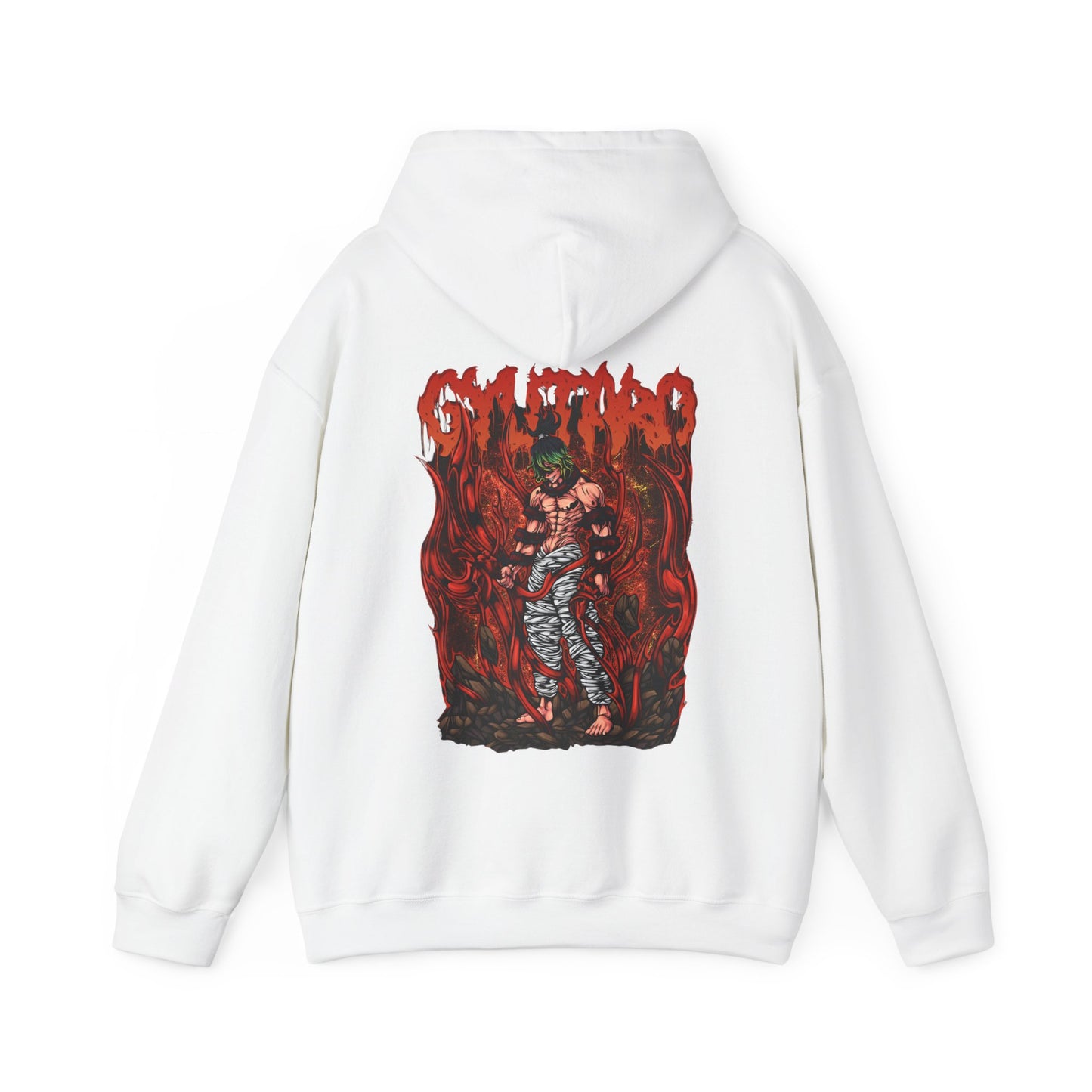 Gyutaro Demon Slayer Back Print Hoodie – 100% Cotton Anime Hoodie for Upper Moon Six Fans