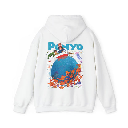 Ponyo and Sosuke Boat Back Print Hoodie – 100% Cotton Studio Ghibli Inspired Pullover