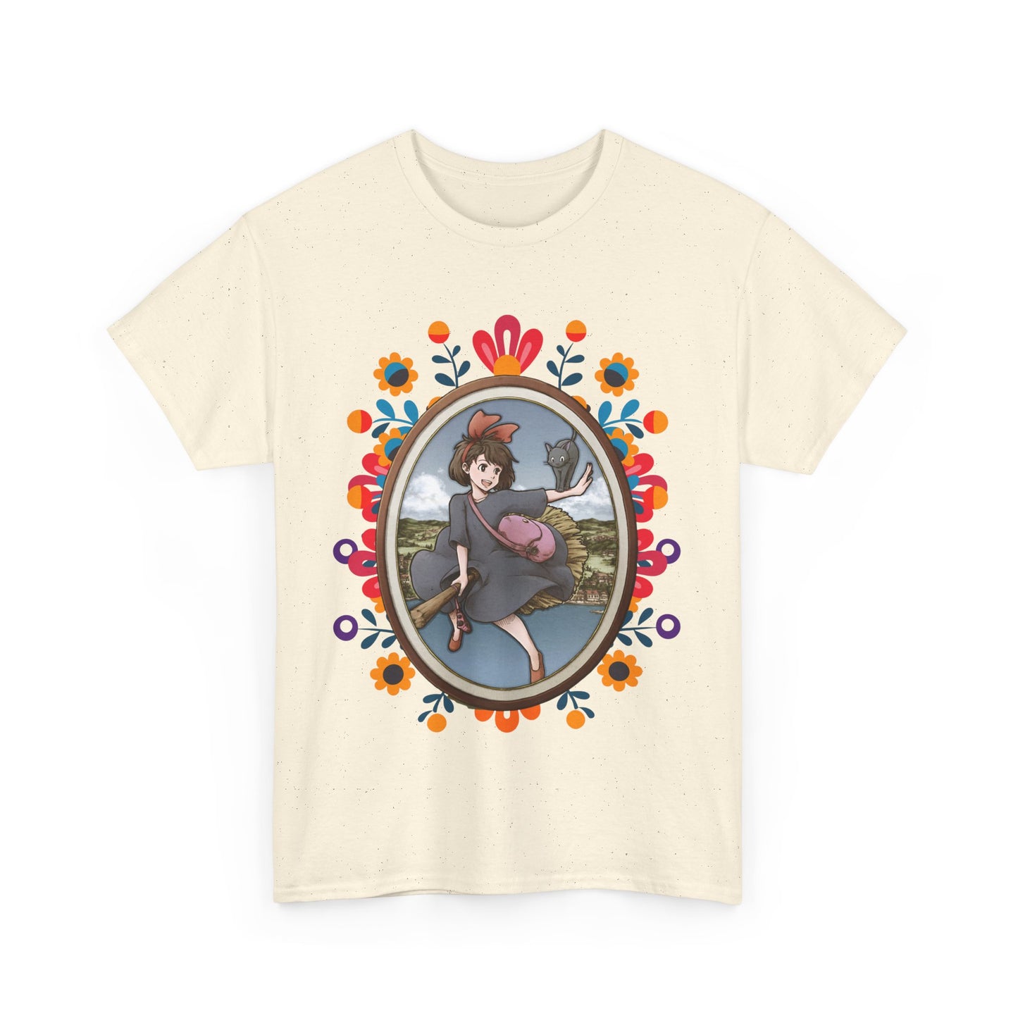 Kiki's Delivery Service Art T-Shirt 100% Cotton Studio Ghibli Anime Tee