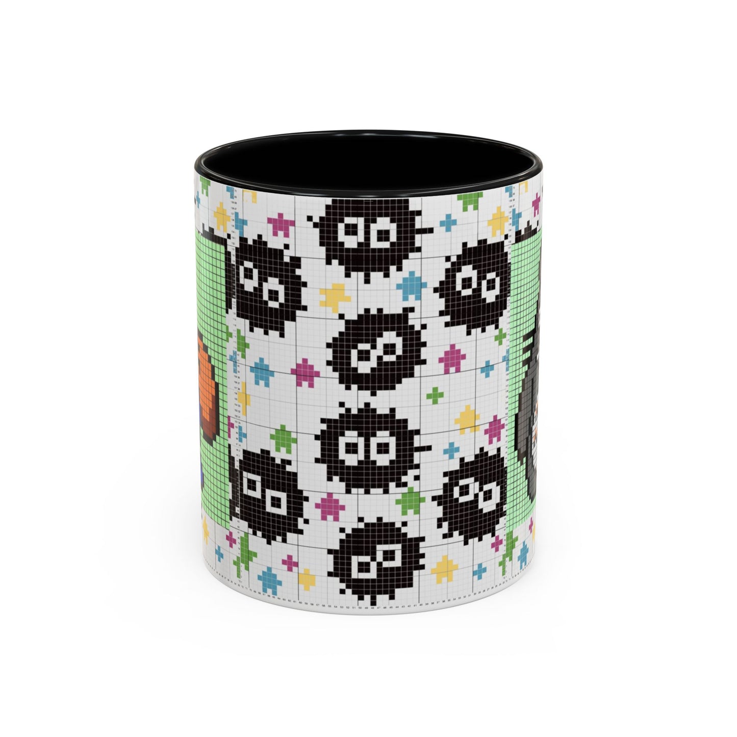 My Neighbor Totoro Pixel Accent Mug – Retro Ghibli Color Handle Cup 11oz & 15oz – Cute Anime Coffee Gift