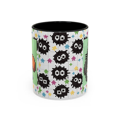 My Neighbor Totoro Pixel Accent Mug – Retro Ghibli Color Handle Cup 11oz & 15oz – Cute Anime Coffee Gift