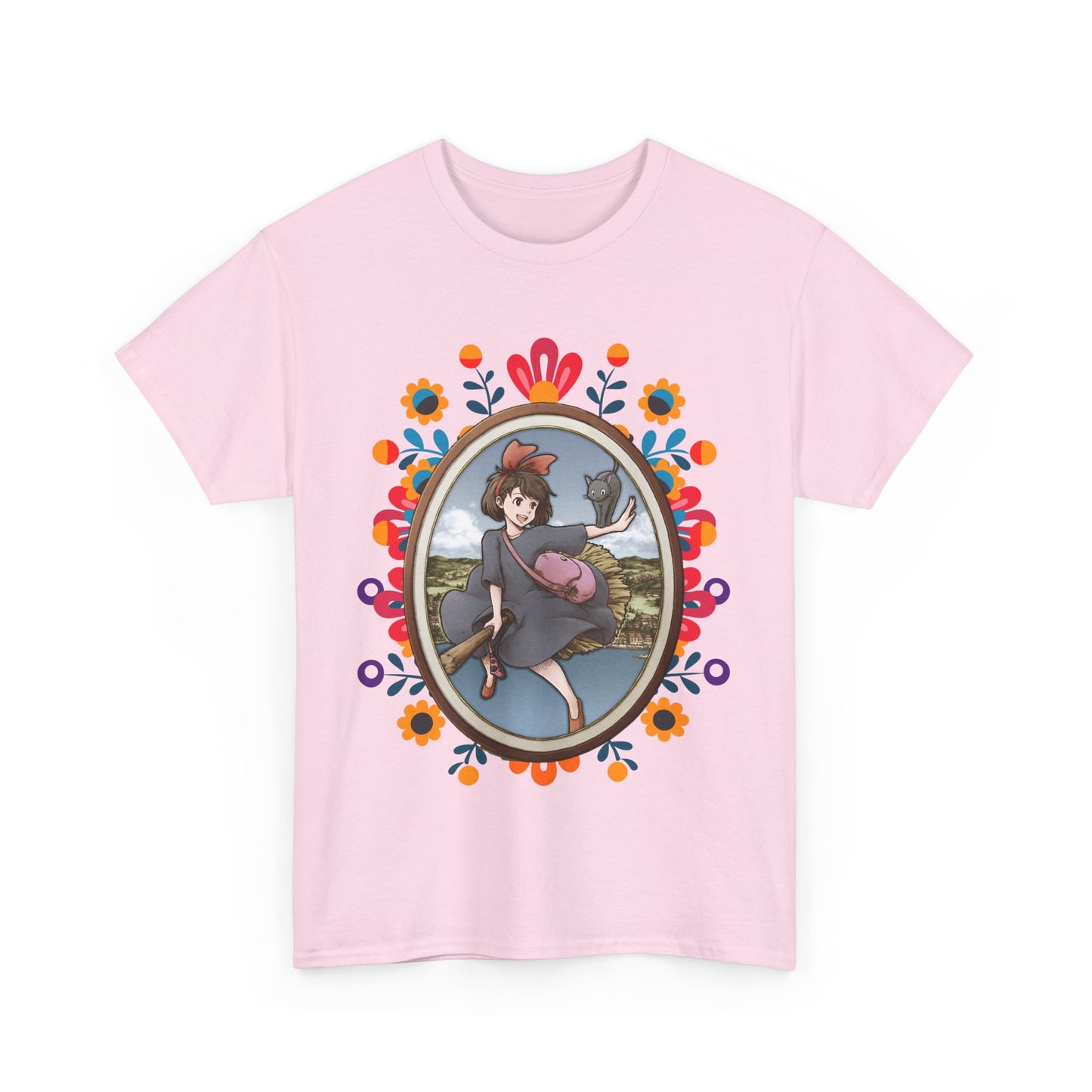 Kiki's Delivery Service Art T-Shirt 100% Cotton Studio Ghibli Anime Tee