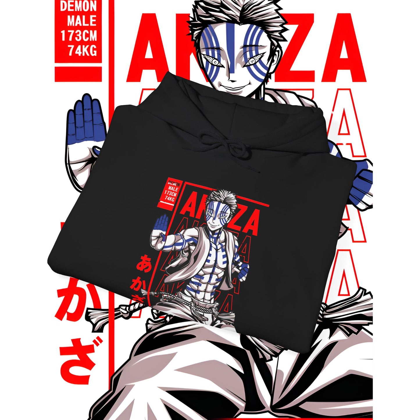 Akaza Demon Slayer Moon Hoodie – Premium 100% Cotton Anime Streetwear