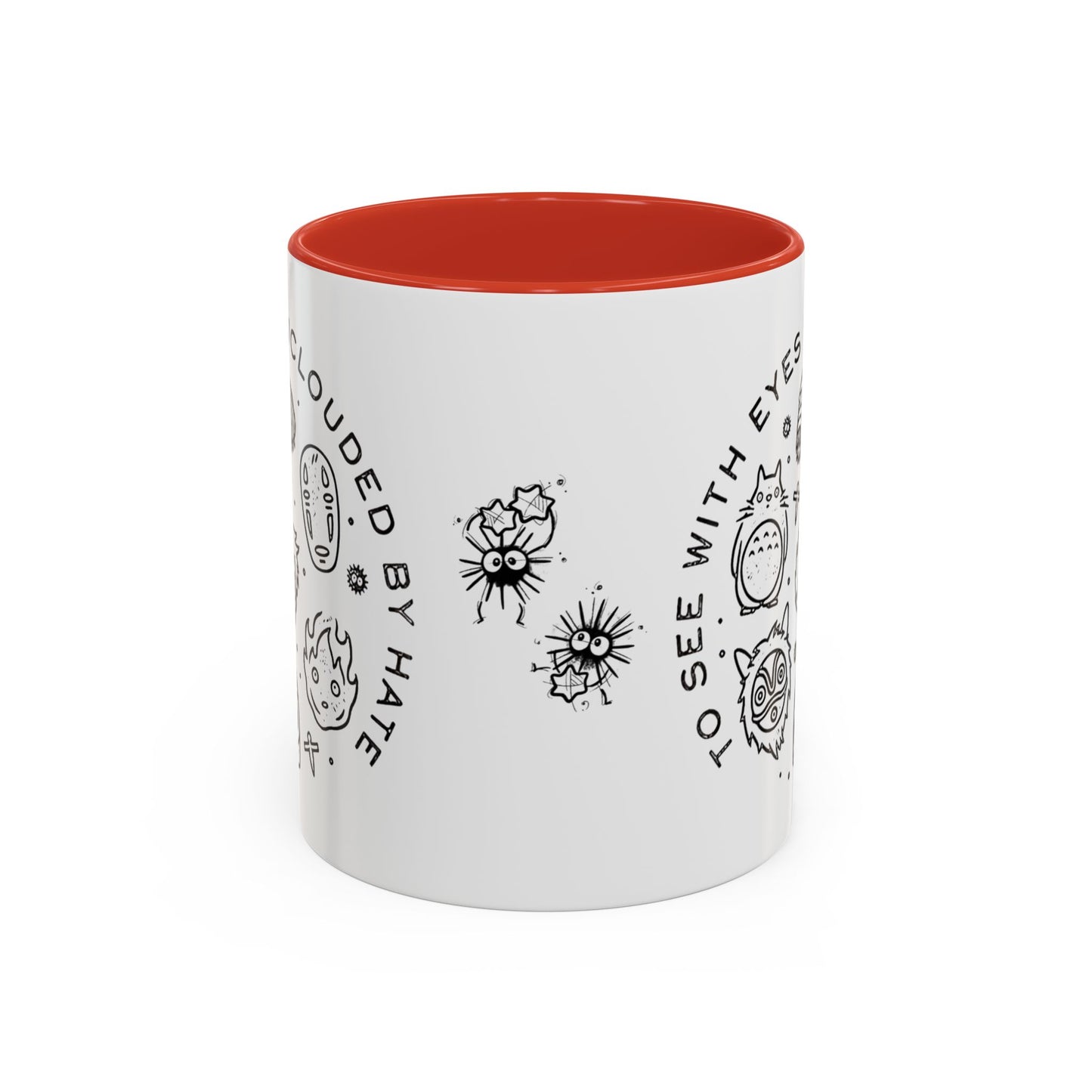 Universe Ghibli Accent Mug – Color Handle Anime Coffee Cup – 11oz & 15oz Studio Ghibli Ceramic Mug Gift