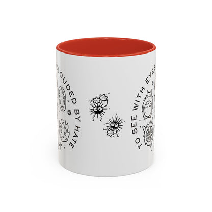 Universe Ghibli Accent Mug – Color Handle Anime Coffee Cup – 11oz & 15oz Studio Ghibli Ceramic Mug Gift