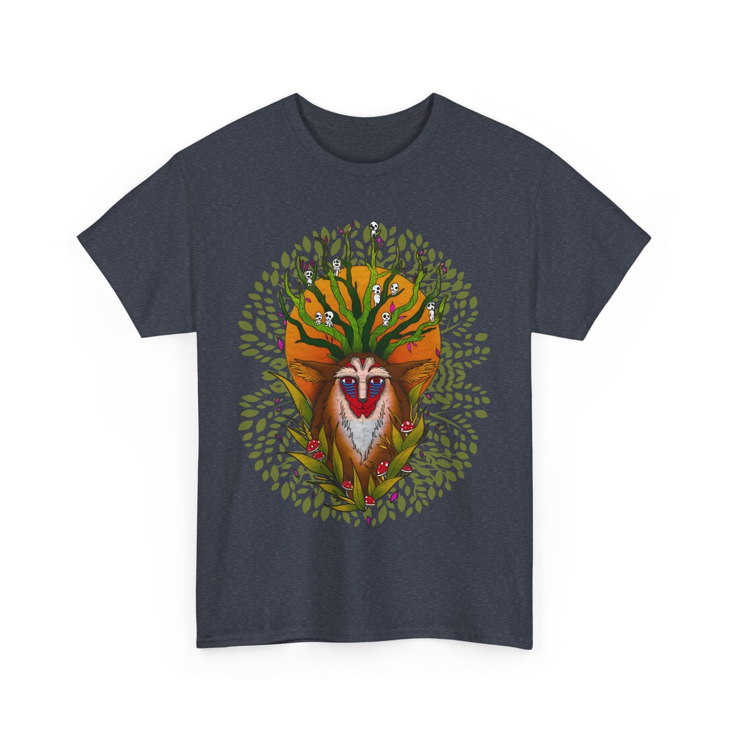 Forest Spirit Ghibli T-Shirt – 100% Cotton Princess Mononoke Anime Tee