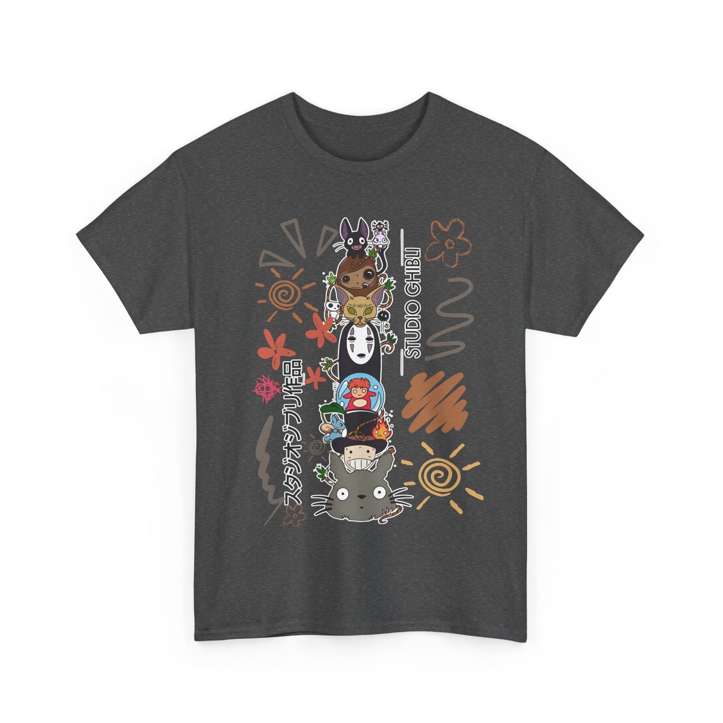 Characters Ghibli T-Shirt 100% Cotton Studio Ghibli Anime Tee