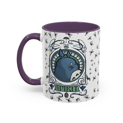 Totoro Spirited Ghibli Accent Handle Mug – 11oz & 15oz Anime Cup – Studio Ghibli Coffee Gift