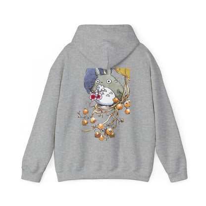 My Neighbor Totoro with Flowers Back Print Hoodie – 100% Cotton Studio Ghibli Floral Hoodie