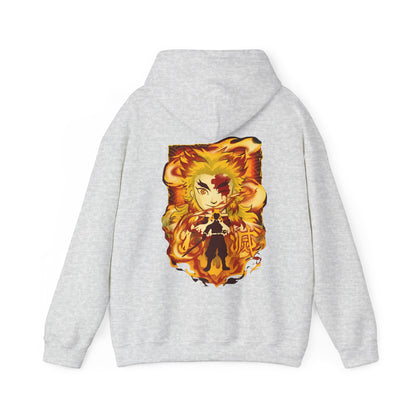 Kyojuro Rengoku Demon Slayer Back Print Hoodie – 100% Cotton Anime Hoodie for Flame Hashira Fans