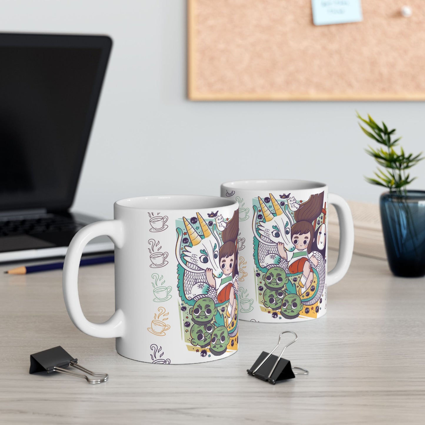 Spirited Away Mug – Studio Ghibli Coffee Cup 11oz & 15oz – Anime Gift Featuring Chihiro & Haku