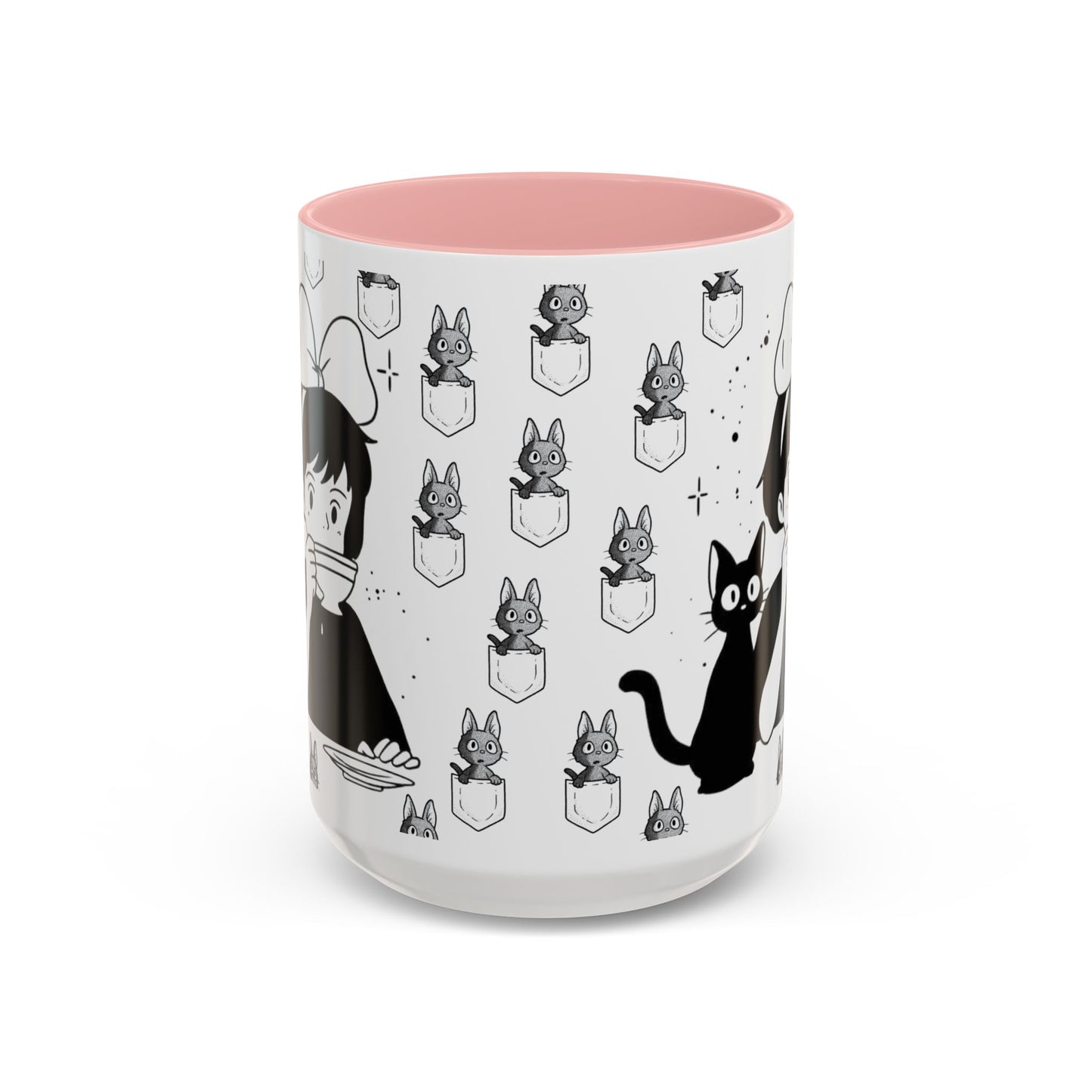 Kiki's Delivery Service Coffee Mug – Studio Ghibli Accent Handle Cup – 11oz & 15oz Anime Gift