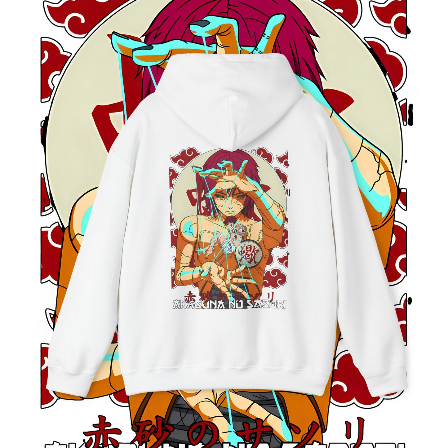Sasori Naruto Back Print Hoodie 100% Cotton Anime Streetwear