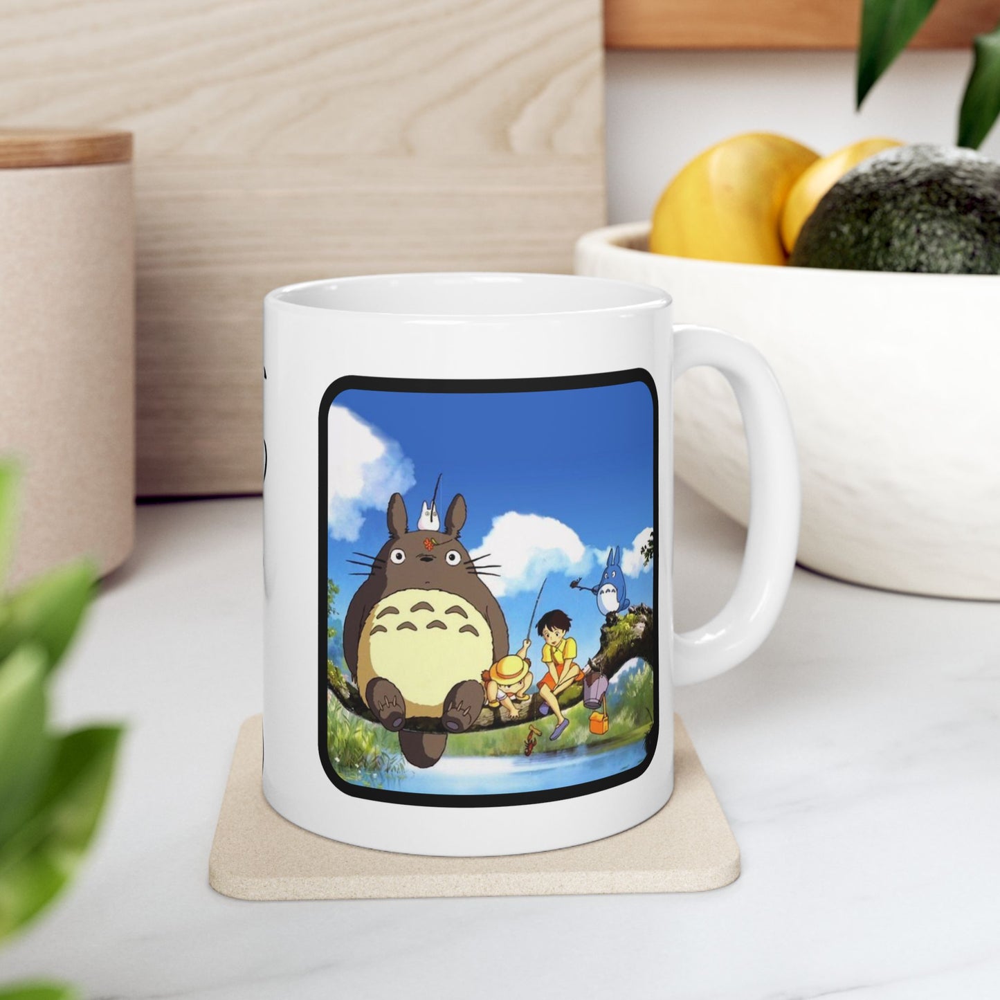 My Neighbor Totoro Collage Mug – Studio Ghibli Coffee Cup 11oz & 15oz – Cute Anime Gift for Totoro Fans