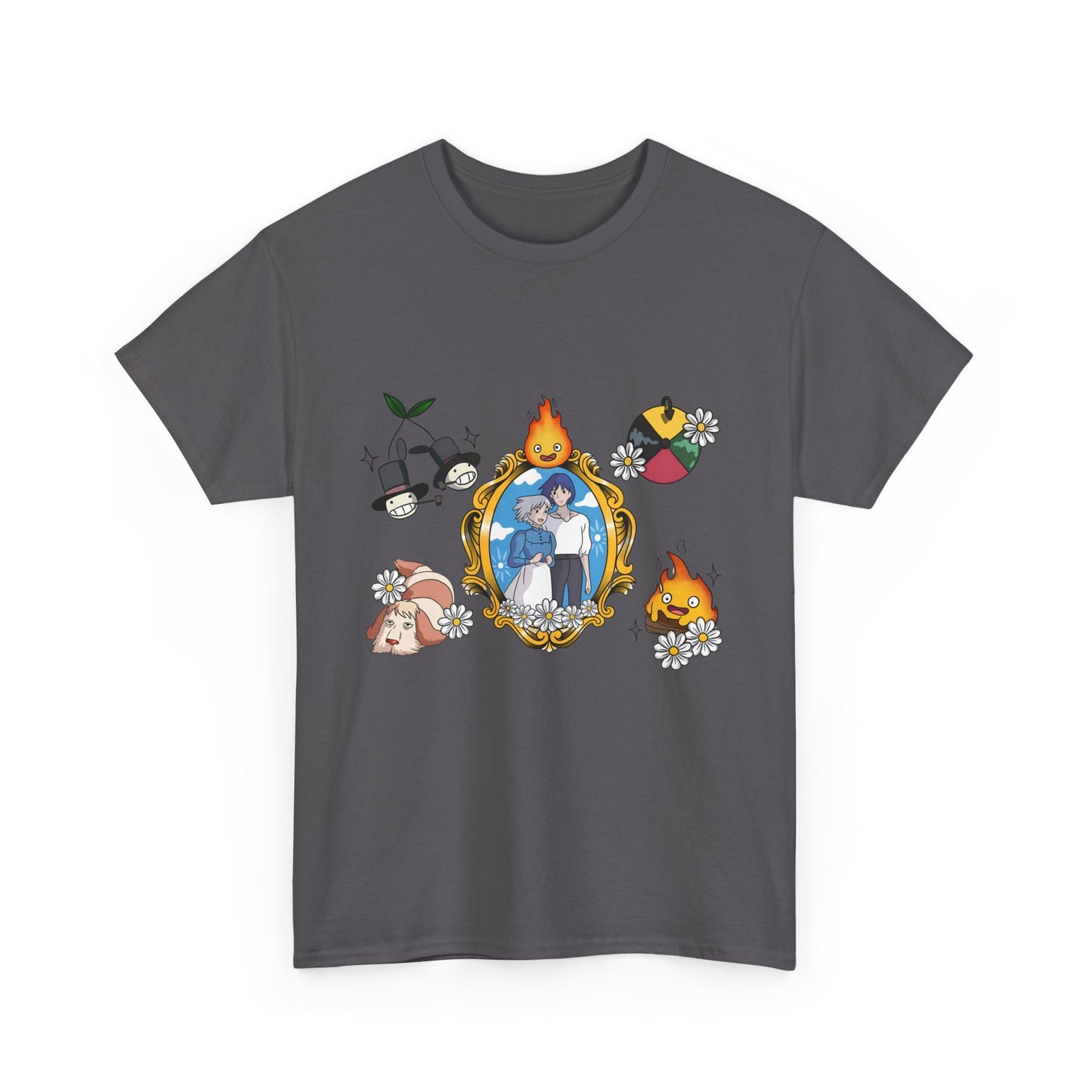Howl Sophie Calcifer Shirt – Ghibli Anime Cotton T-Shirt for Fans