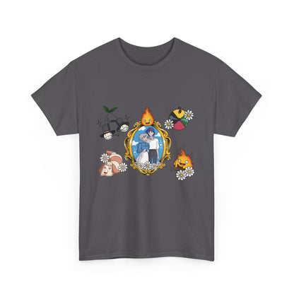 Howl Sophie Calcifer Shirt – Ghibli Anime Cotton T-Shirt for Fans