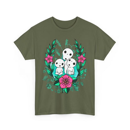 Kodama Flowers Art T-Shirt | 100% Cotton Studio Ghibli Anime Tee