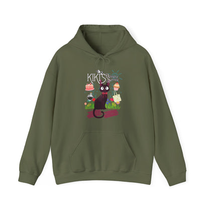 Jiji Collage Studio Ghibli Hoodie – 100% Cotton Anime Hoodie Featuring Kiki’s Delivery Service Cat