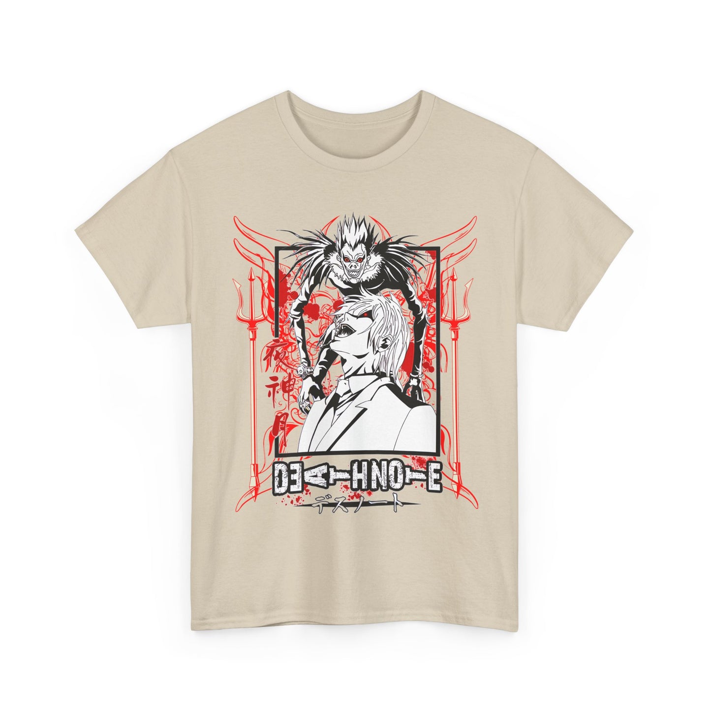 Death Note Anime T-Shirt – 100% Cotton Tee Featuring Light, L, and Ryuk