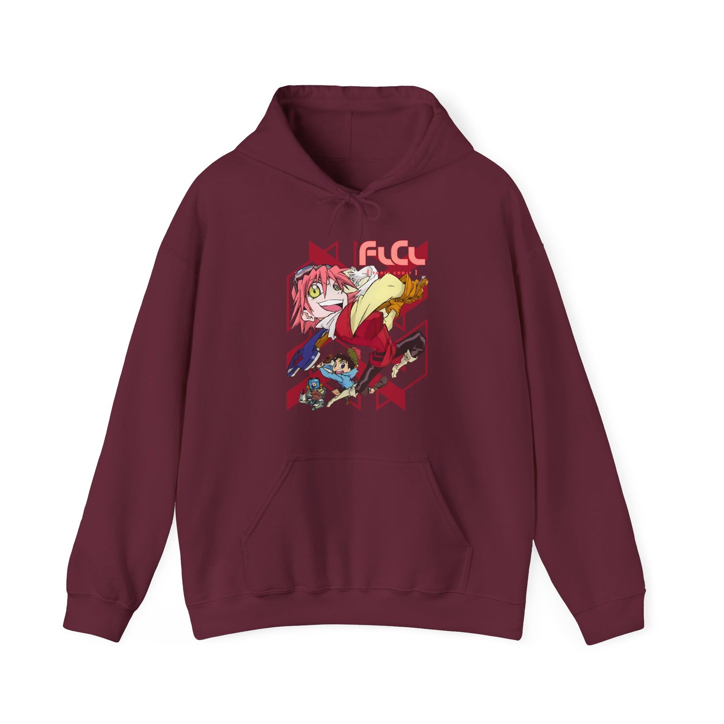FLCL Hoodie – 100% Cotton Gildan 18500 | Fooly Cooly Classic Anime Hoodie for True Fans