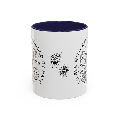 Universe Ghibli Accent Mug – Color Handle Anime Coffee Cup – 11oz & 15oz Studio Ghibli Ceramic Mug Gift