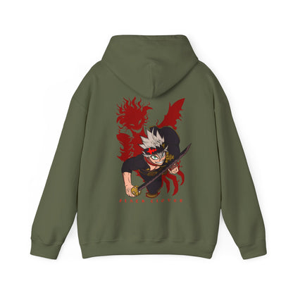Asta Black Clover Back Print Hoodie – 100% Cotton Anime Pullover for Shonen Fans