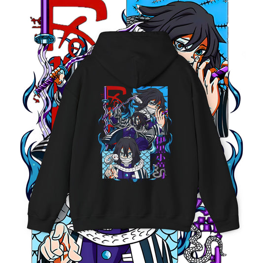 Iguro Obanai Serpent Hashira Back Print Hoodie | Demon Slayer | 100% Cotton
