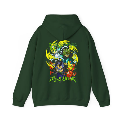 Magna and Luck Black Clover Back Print Hoodie – 100% Cotton Anime Sweatshirt for True Fans