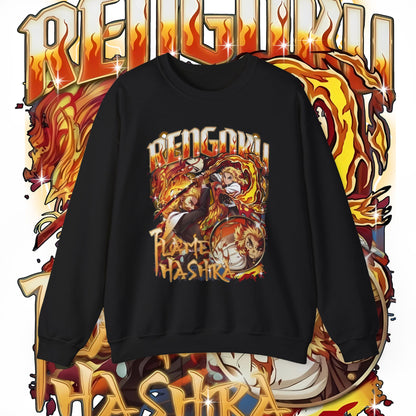 Rengoku Flame Hashira Bootleg Sweatshirt – Anime Streetwear 100% Cotton