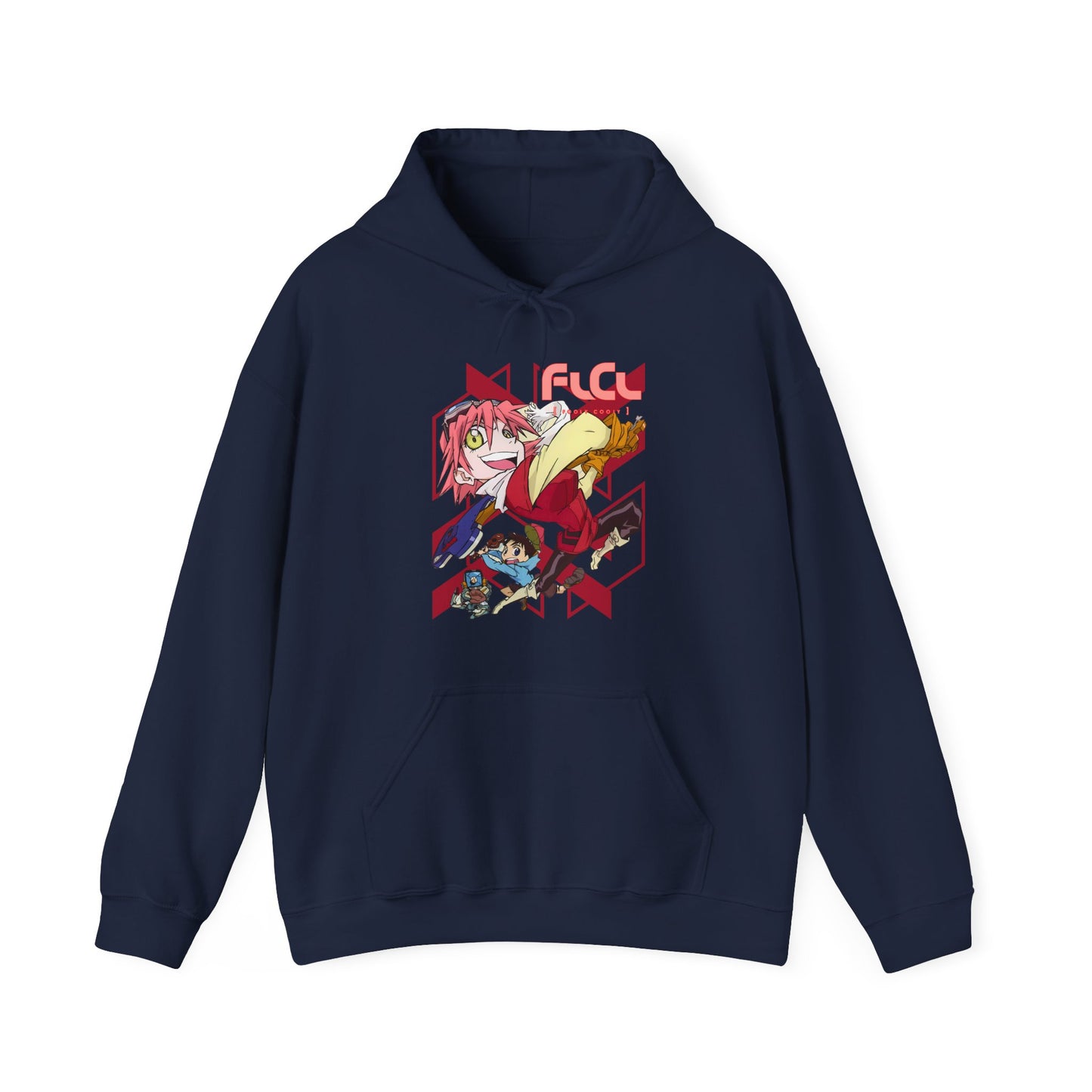 FLCL Hoodie – 100% Cotton Gildan 18500 | Fooly Cooly Classic Anime Hoodie for True Fans