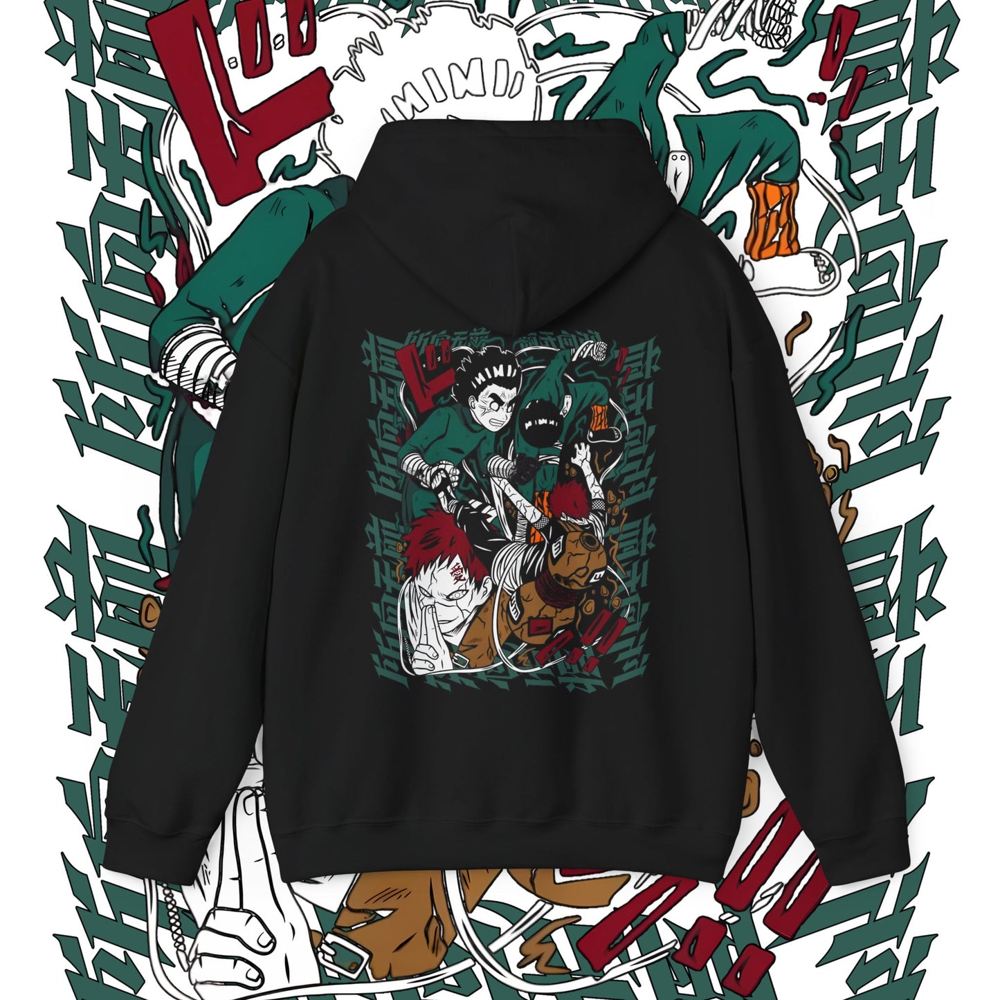 Rock Lee Naruto Back Print Hoodie – 100% Cotton Anime Streetwear