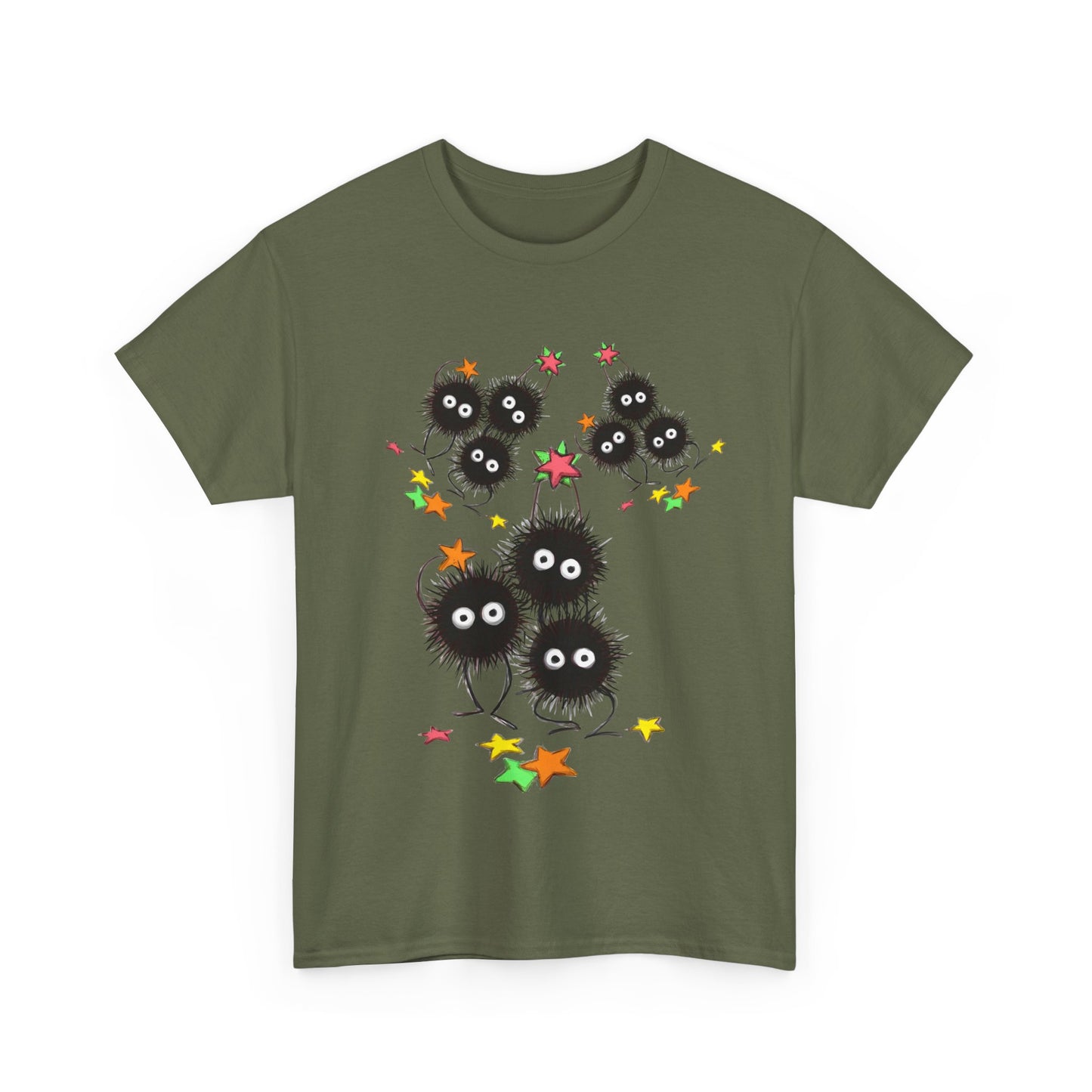 Soot Sprites Fantasy T-Shirt – 100% Cotton Studio Ghibli-Inspired Anime Tee for Fans
