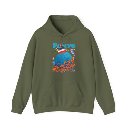 Ponyo and Sosuke Boat Adventure Hoodie – 100% Cotton Studio Ghibli Inspired Pullover