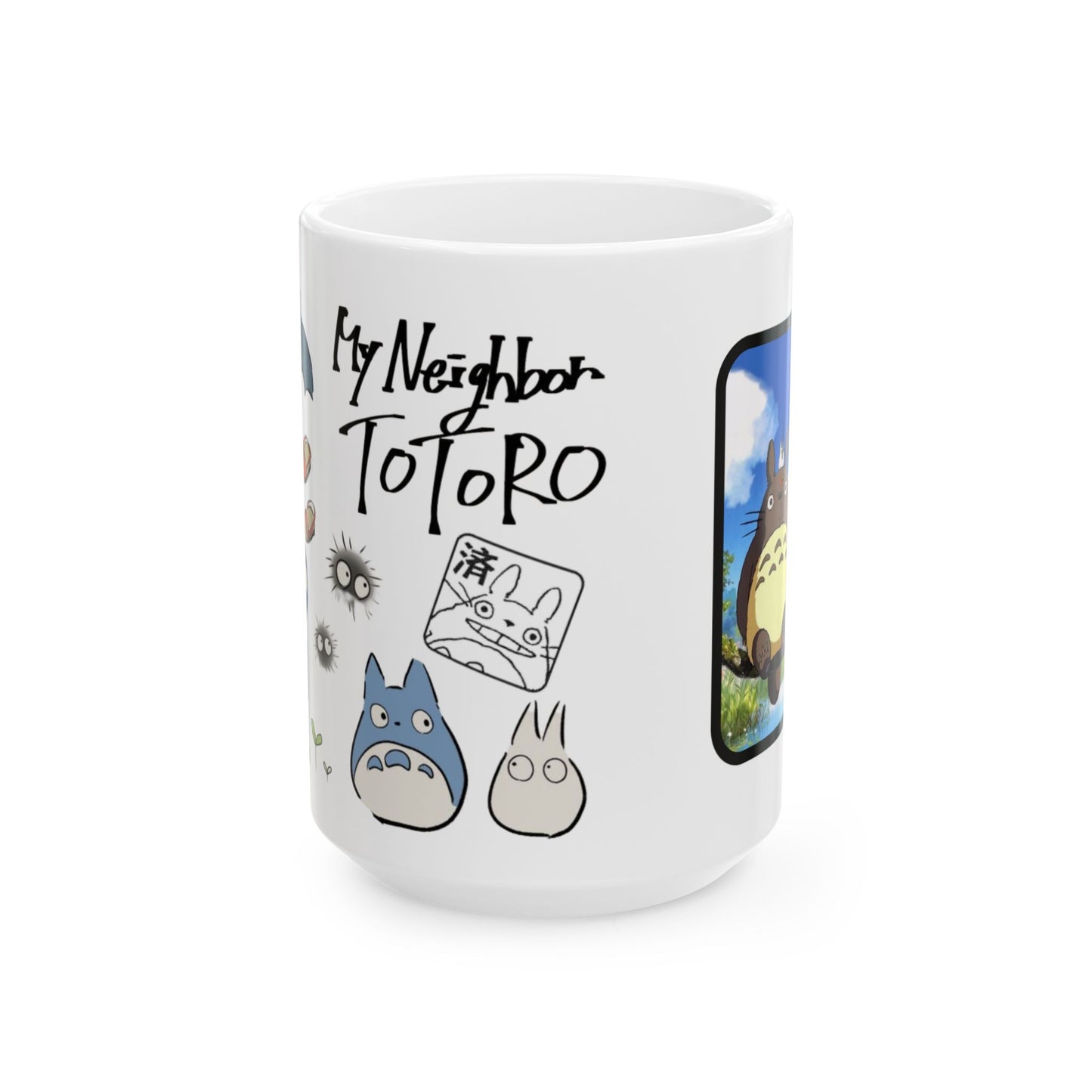 My Neighbor Totoro Collage Mug – Studio Ghibli Coffee Cup 11oz & 15oz – Cute Anime Gift for Totoro Fans