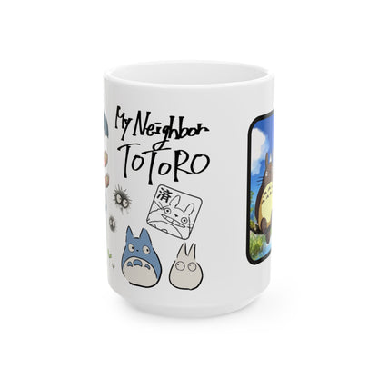 My Neighbor Totoro Collage Mug – Studio Ghibli Coffee Cup 11oz & 15oz – Cute Anime Gift for Totoro Fans