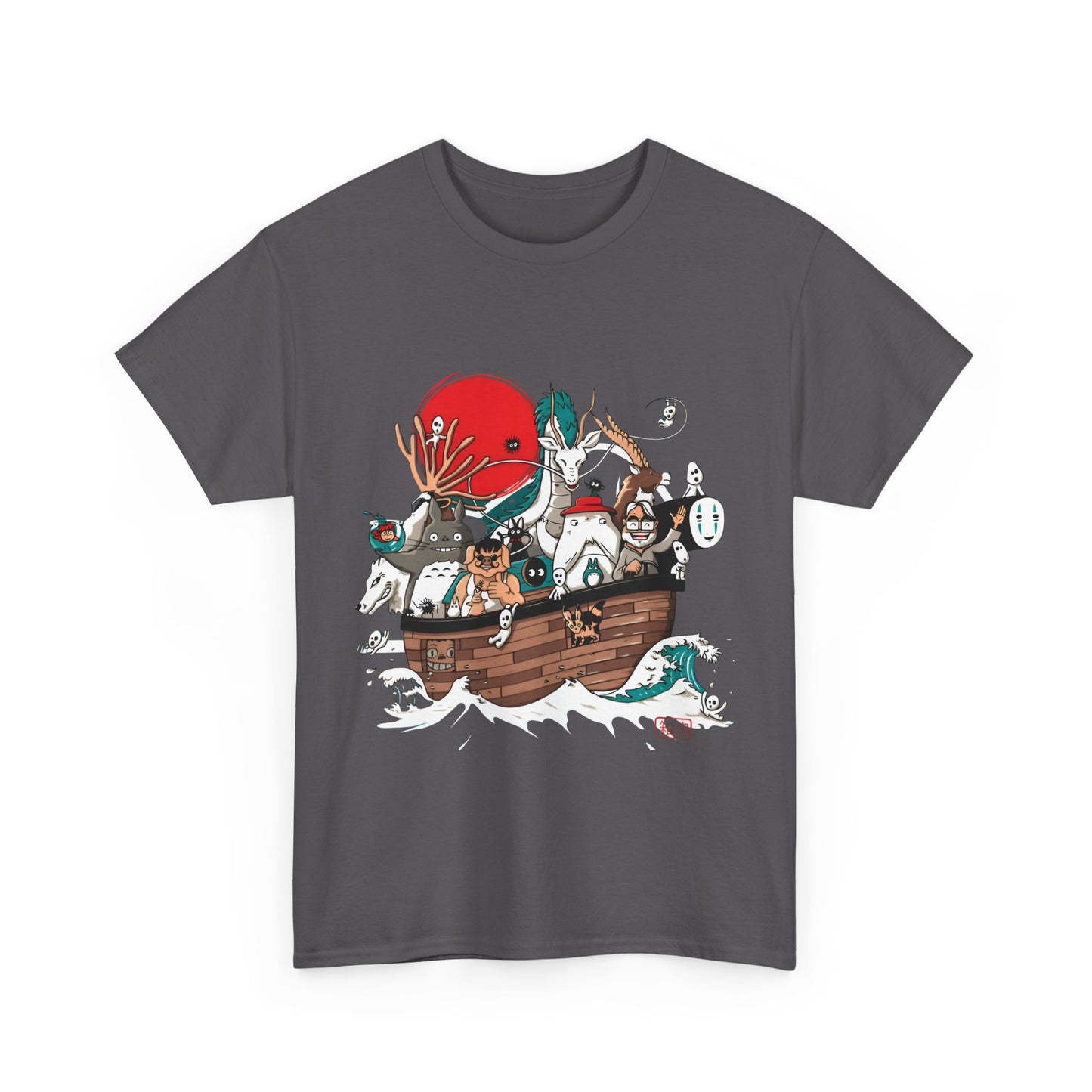 Ghibli Characters Boat T-Shirt | 100% Cotton Studio Ghibli Anime Tee