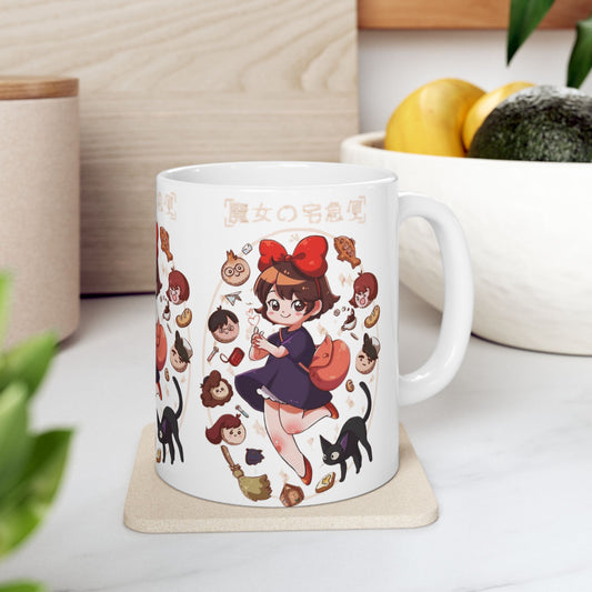 Kiki’s Delivery Service Stained Glass Mug – Ghibli Inspired Coffee Cup 11oz & 15oz – Magical Anime Gift