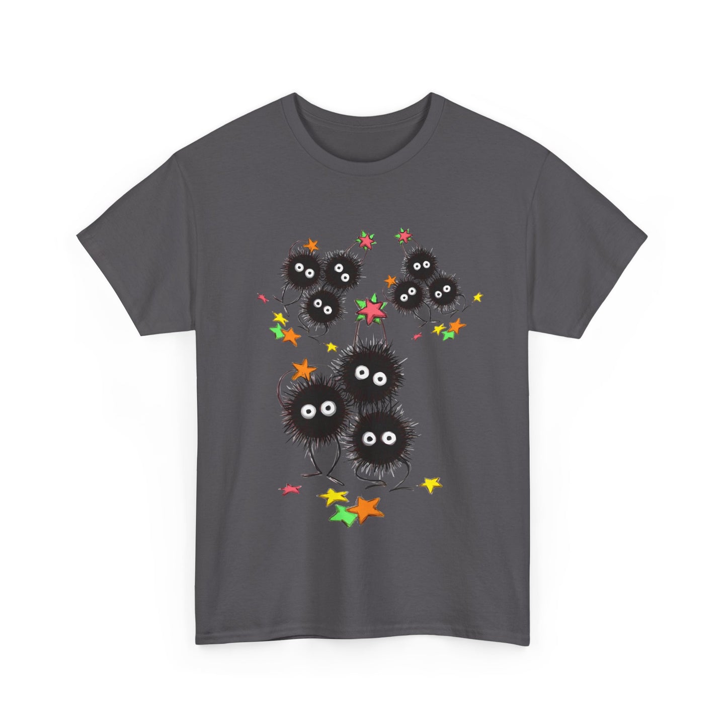 Soot Sprites Fantasy T-Shirt – 100% Cotton Studio Ghibli-Inspired Anime Tee for Fans