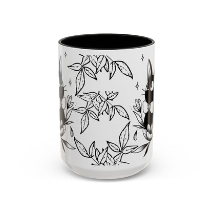 Jiji Cat Studio Ghibli Mug – 11oz & 15oz Accent Handle Coffee Cup – Cute Kiki’s Delivery Service Gift